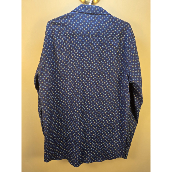 Bugatchi Men's Shirt Blue Long Sleeves Shaped Fit Size XL Pre-Owned - Picture 5 of 9